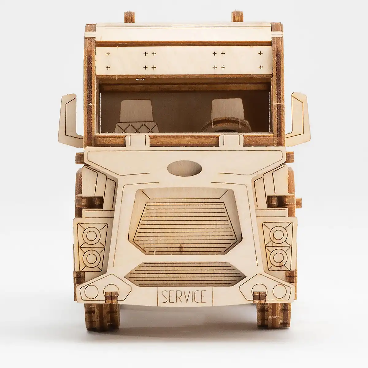 Puzzle 3D bois voiture Piste de transport de voitures – Image 3