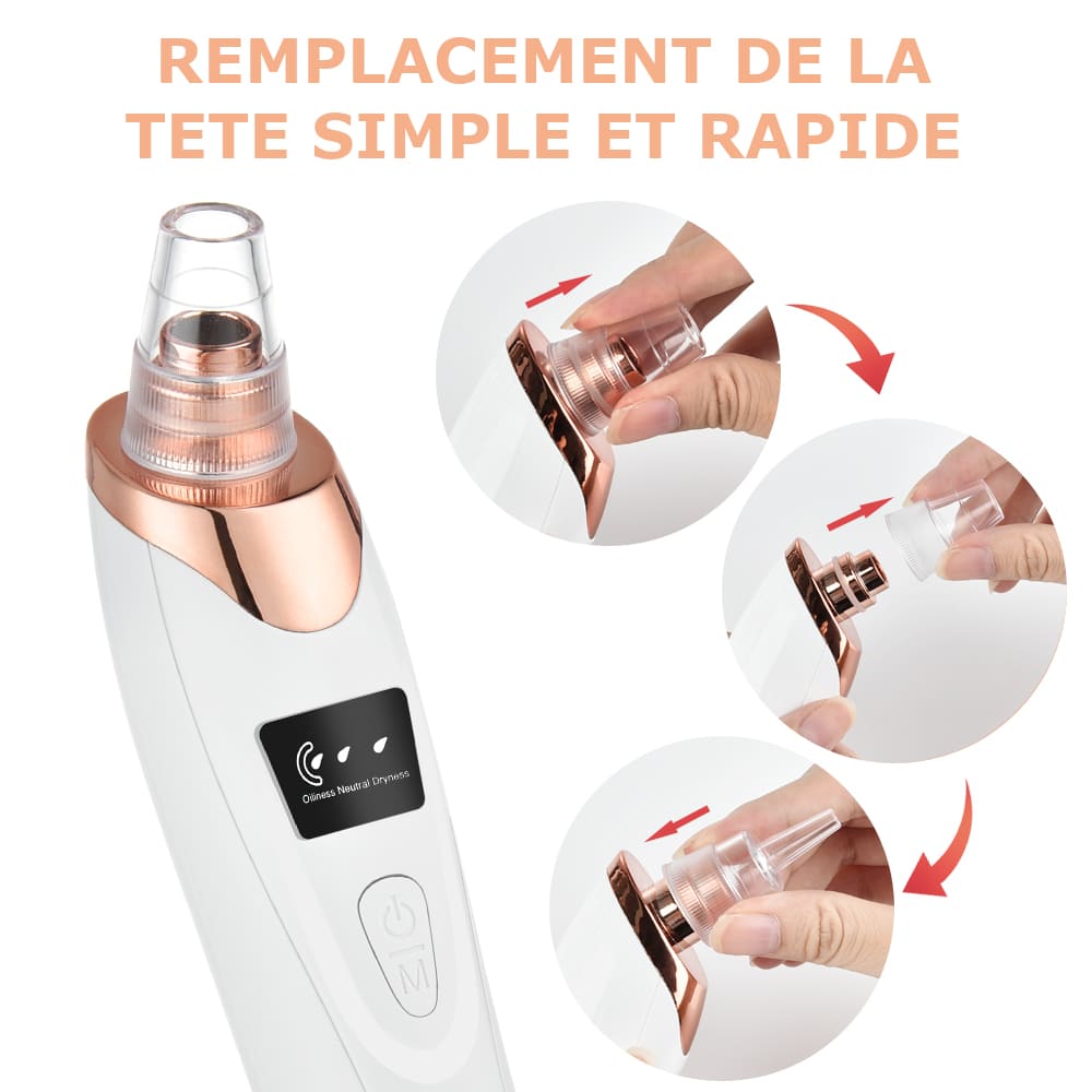 Aspirateur de points noirs, nettoyeur de pores pour visage, élimination des impuretés, appareil facial anti-acné, soin peau en profondeur – Image 4