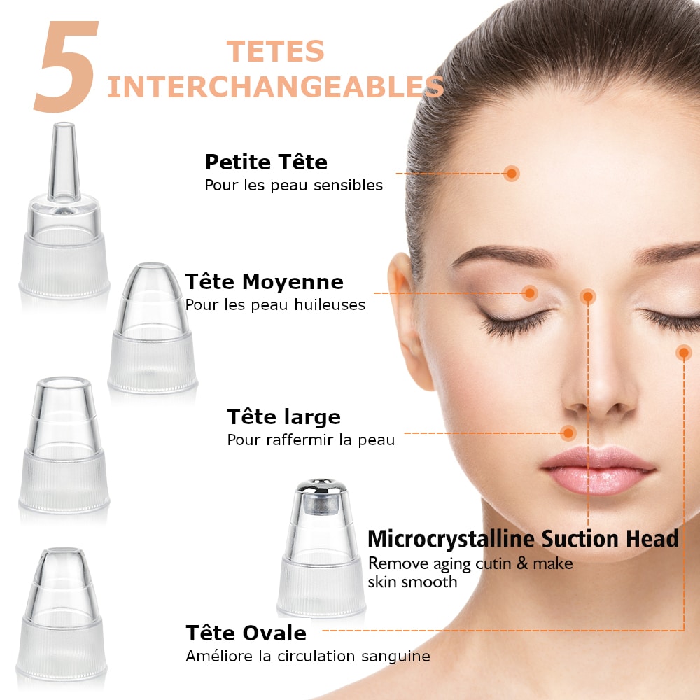 Aspirateur de points noirs, nettoyeur de pores pour visage, élimination des impuretés, appareil facial anti-acné, soin peau en profondeur – Image 8