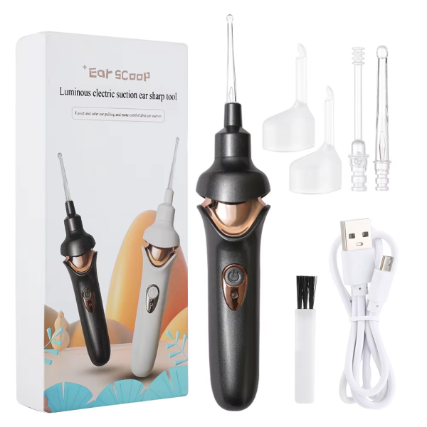 Aspirateur pour oreille avec extracteur de bouchon de cérumen – Produit efficace pour déboucher oreilles et nettoyage en douceur