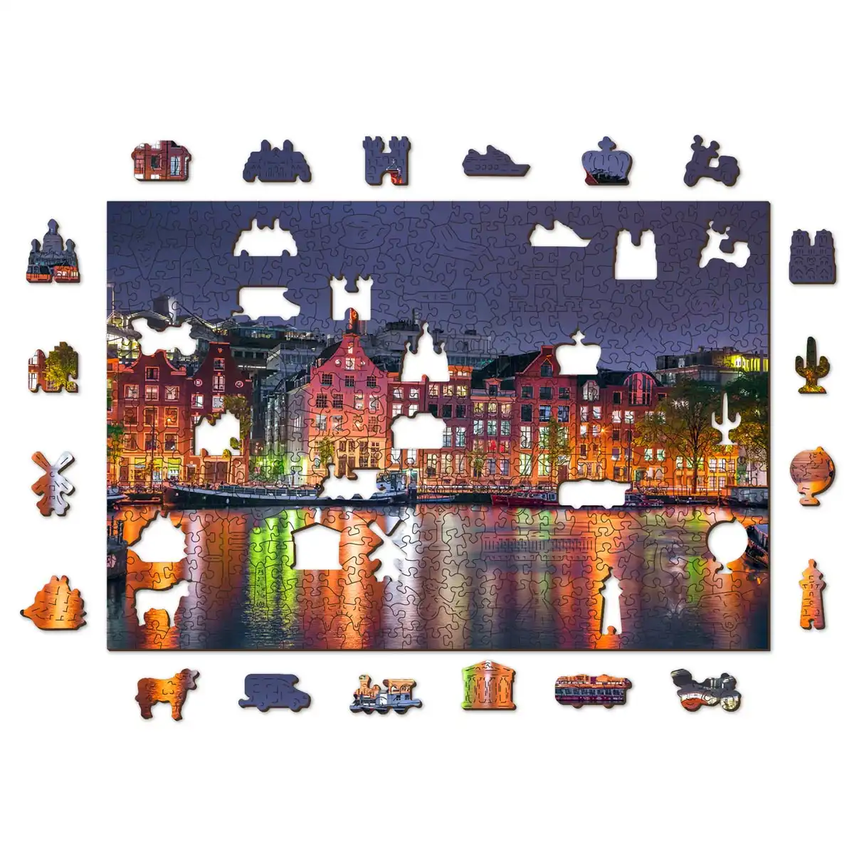 Amsterdam la Nuit, Puzzle en Bois 500 Pièces – Image 2