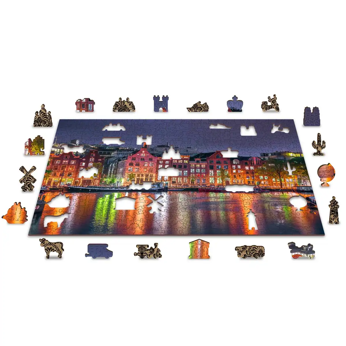 Amsterdam la Nuit, Puzzle en Bois 500 Pièces – Image 8